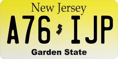 NJ license plate A76IJP