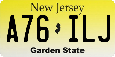 NJ license plate A76ILJ
