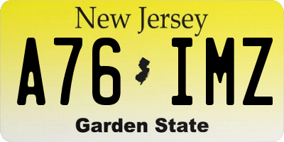 NJ license plate A76IMZ