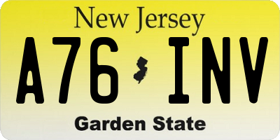 NJ license plate A76INV