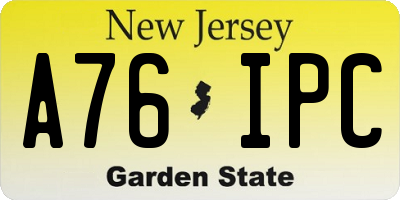 NJ license plate A76IPC