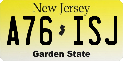 NJ license plate A76ISJ