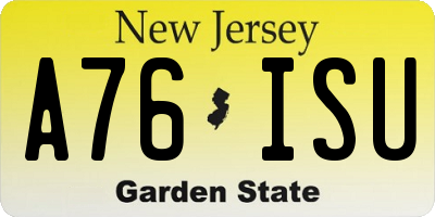 NJ license plate A76ISU