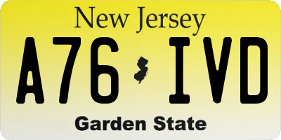 NJ license plate A76IVD