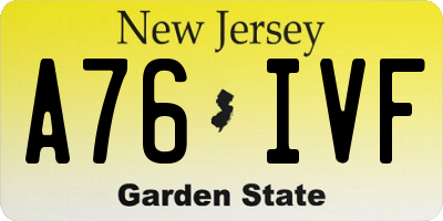 NJ license plate A76IVF