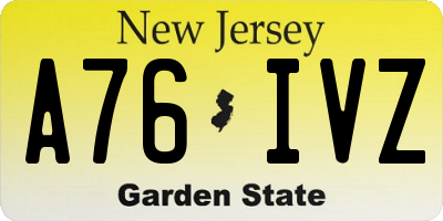 NJ license plate A76IVZ