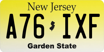 NJ license plate A76IXF