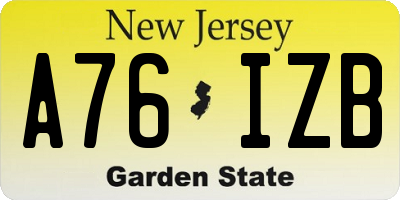 NJ license plate A76IZB