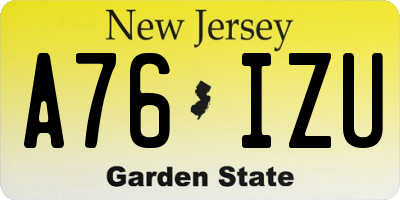 NJ license plate A76IZU