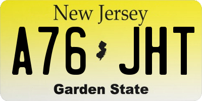 NJ license plate A76JHT