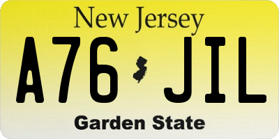 NJ license plate A76JIL