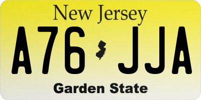 NJ license plate A76JJA