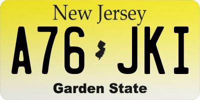 NJ license plate A76JKI