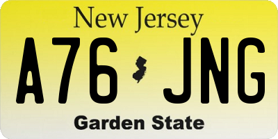 NJ license plate A76JNG