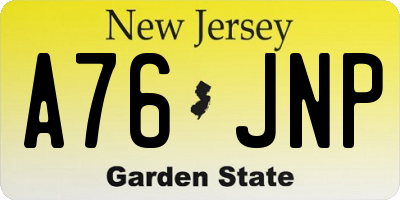 NJ license plate A76JNP