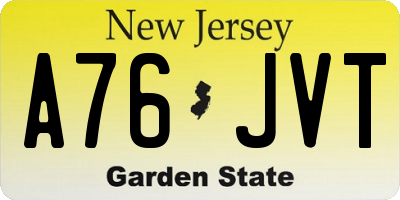NJ license plate A76JVT