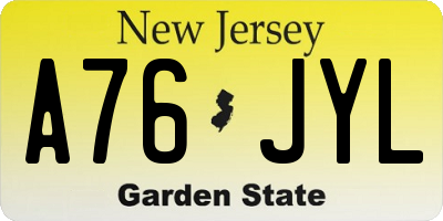 NJ license plate A76JYL