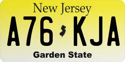 NJ license plate A76KJA