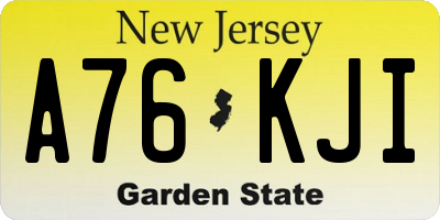NJ license plate A76KJI