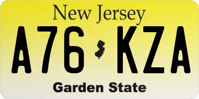 NJ license plate A76KZA