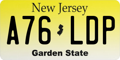 NJ license plate A76LDP