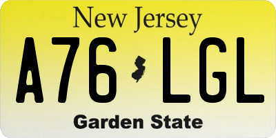 NJ license plate A76LGL