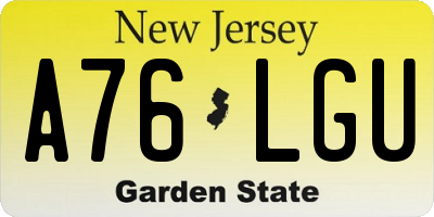 NJ license plate A76LGU