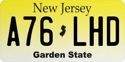 NJ license plate A76LHD