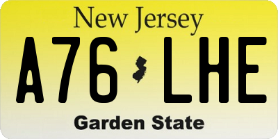 NJ license plate A76LHE