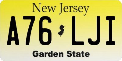 NJ license plate A76LJI