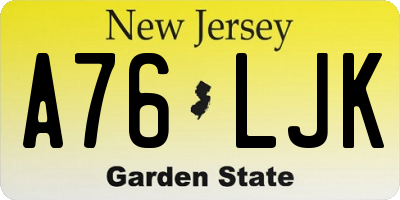 NJ license plate A76LJK