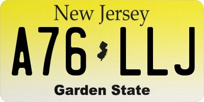 NJ license plate A76LLJ