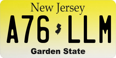 NJ license plate A76LLM