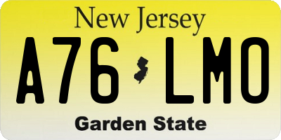 NJ license plate A76LMO