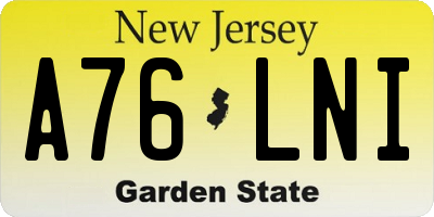 NJ license plate A76LNI