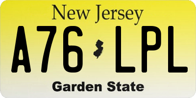 NJ license plate A76LPL