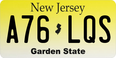 NJ license plate A76LQS