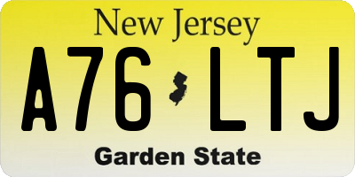 NJ license plate A76LTJ