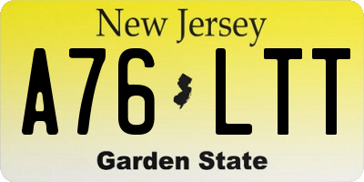 NJ license plate A76LTT
