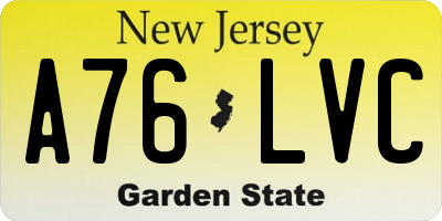 NJ license plate A76LVC