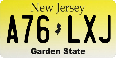 NJ license plate A76LXJ
