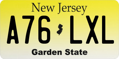 NJ license plate A76LXL