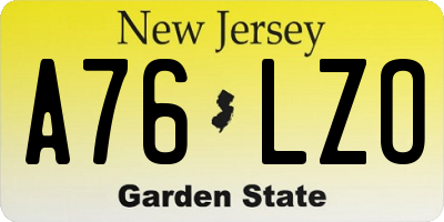 NJ license plate A76LZO