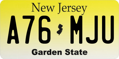 NJ license plate A76MJU
