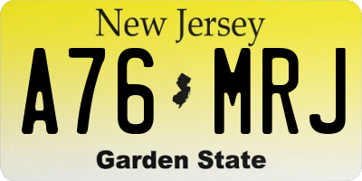 NJ license plate A76MRJ
