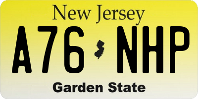 NJ license plate A76NHP