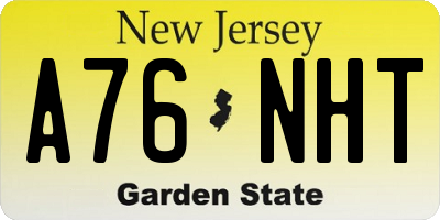 NJ license plate A76NHT