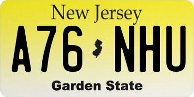 NJ license plate A76NHU