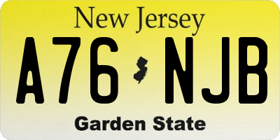 NJ license plate A76NJB