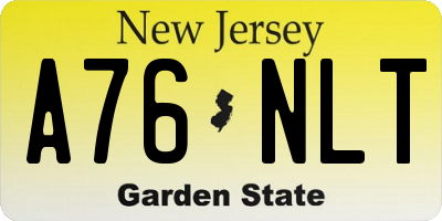 NJ license plate A76NLT